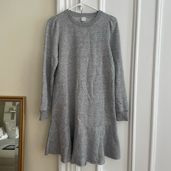 GAP Flounce Sweatshirt Dress - Picture 2 of 9